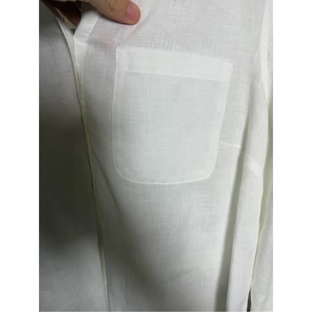 Chico’s No Iron 100% Linen White Button Front Shirt NWT Size Small 4/6 - Picture 5 of 8
